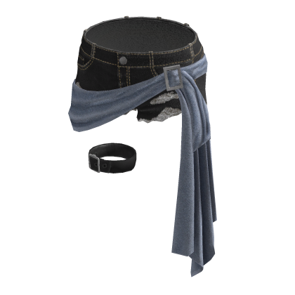 BB KPOP Shorts wrap belt w garter Denim thumbnail
