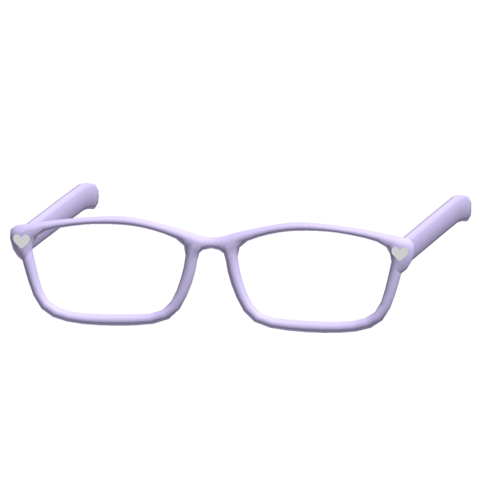 cutecore moe low heart oversized glasses purple