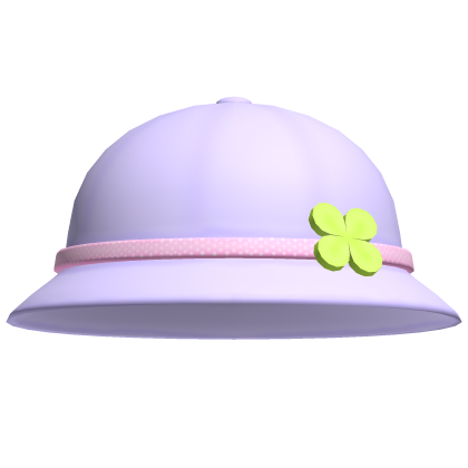 ♡ ꒰ purple clover bucket hat w/ pink band ꒱ ♡ Roblox item