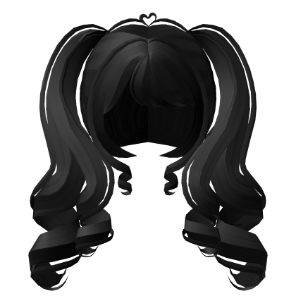 ♡ double curl big tweencore pigtails black