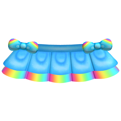 ♡ bright blue rainbow tweencore bow skirt Roblox item