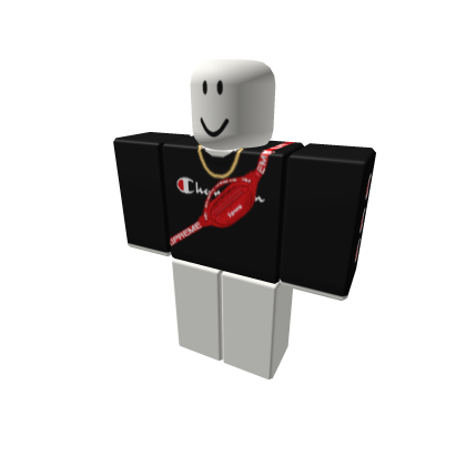 Black Champion Hoodie Supreme Fannypack Roblox