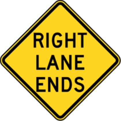 Right Lane Ends Sign Roblox decal
