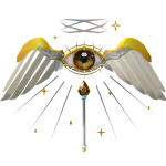 angel's gold eye wing staff