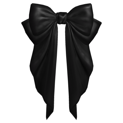 PBR Big Hair Bow Black Basic Cute Ribbon Head Y2K Roblox item