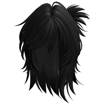 Messy Emo Wolf Cut Hair (Black) Roblox item