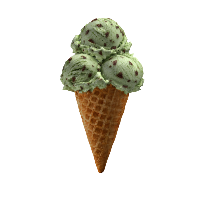 mint ice cream cone