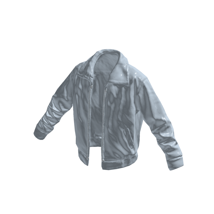 Light Blue Leather Bomber Jacket
