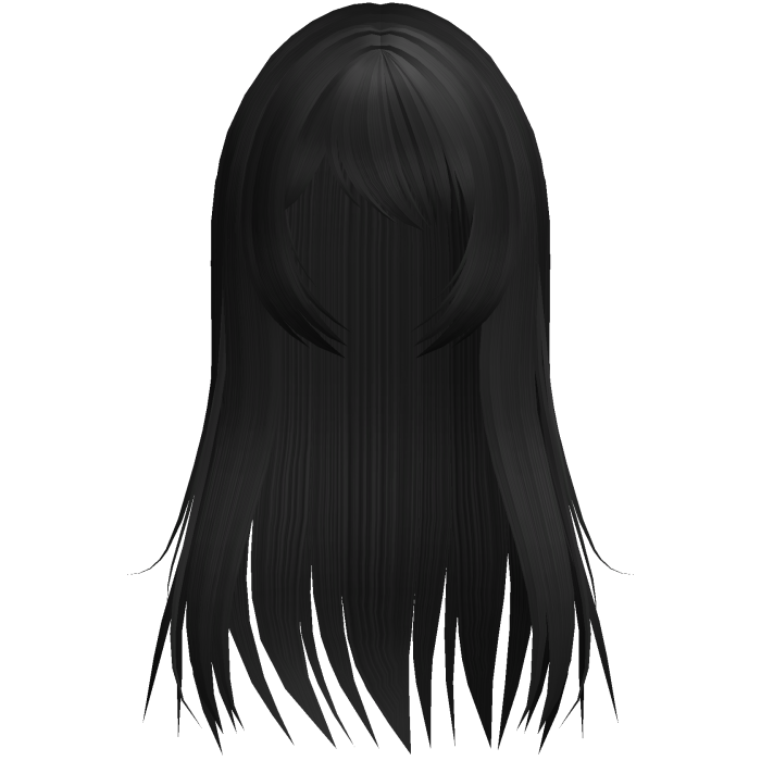 cute long emo hair w side bang black
