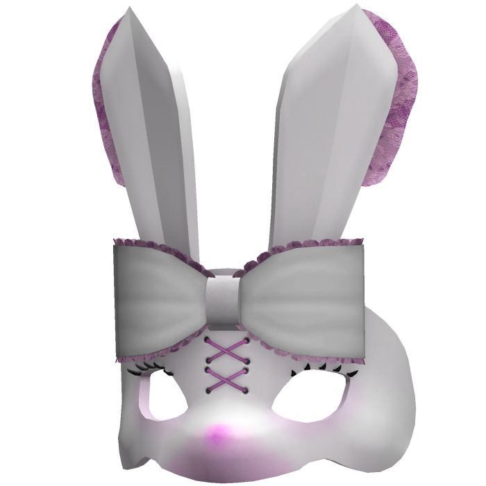 Bunny Rabbit Bow Masquerade Mask White/Pink
