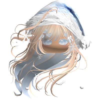 Windy Anime Hair w/Santa Hat (Blonde&Blue)