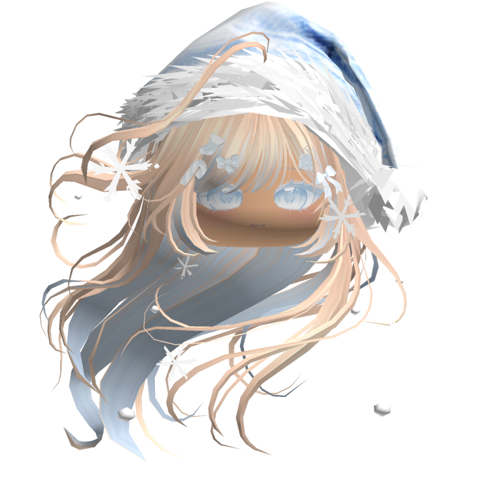 Windy Anime Hair w/Santa Hat (Blonde&Blue)