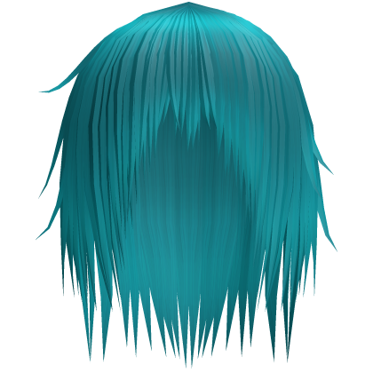 teal emo straight layered anime boy hair Roblox item