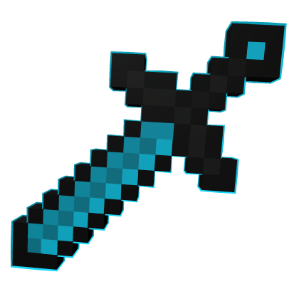 Cyan Blue Pixel Sword