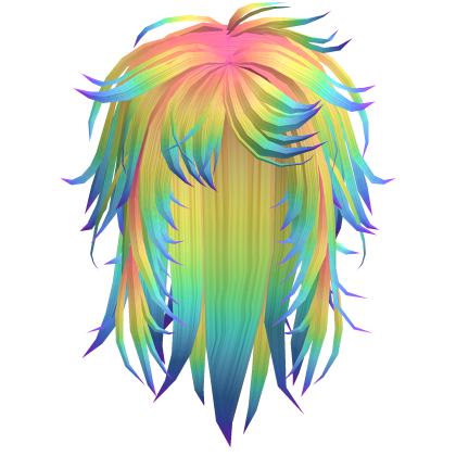 Vkei Long Messy Razor Cut Hair (Rainbow)