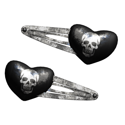 emo heart hairclips (L)