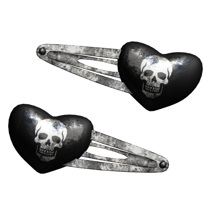 emo heart hairclips (L)