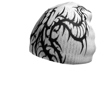 White y2k Dragon Beanie