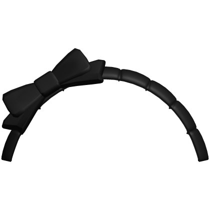 ♡ :  cute ruffled bow headdress in black Roblox item