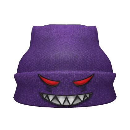 Red Eyed Cat Beanie (Purple)