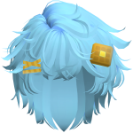 Icey Cyan Waffle Messy Fringe