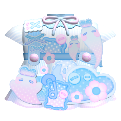 ♡ Kawaii cute pastel blue ghost bunny dress Roblox item