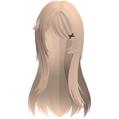 grunge long vkei emo hair clips in blonde Roblox item