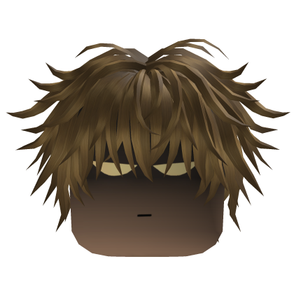 Messy Anime Hair w/ Glowing Eyes (Brown)