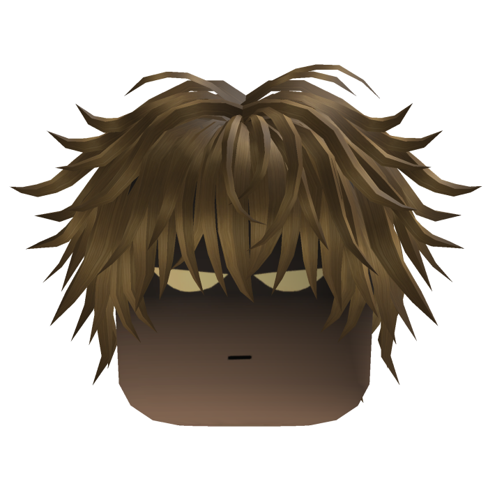 Messy Anime Hair w/ Glowing Eyes (Brown)