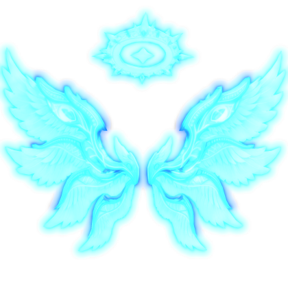 Glowing Angel Wings w/ Emissive Halo - Blue