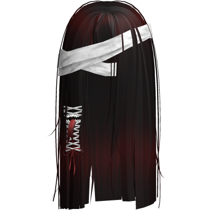 Creepy Red Brown Monster Hair w White Bandages Roblox item