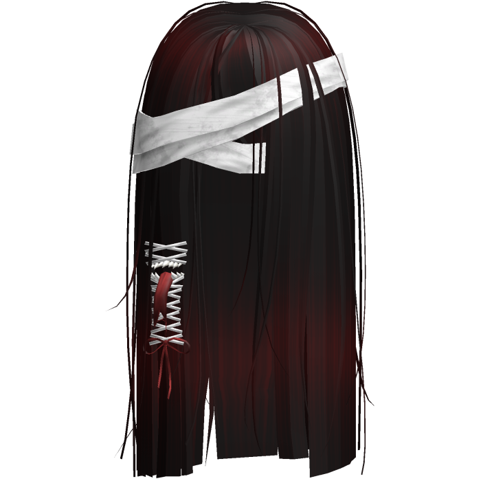 Creepy Red Brown Monster Hair w White Bandages