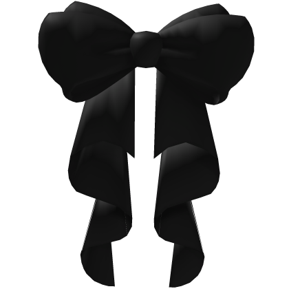 black big fluffy kawaii hair bow ribbon Roblox item