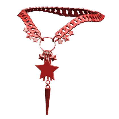 [NEW 🚨] Red Y2K Star Chained Necklace (1.0)