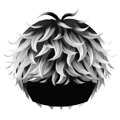 Big Messy Anime Boy Hair Black to White Roblox item