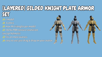 [Layered] Gilded Knight plate armor set preview 1