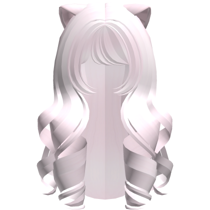 baby pink kawaii sweet long kitty curls hair Roblox item