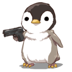 Cute Penguin with a gun fun group