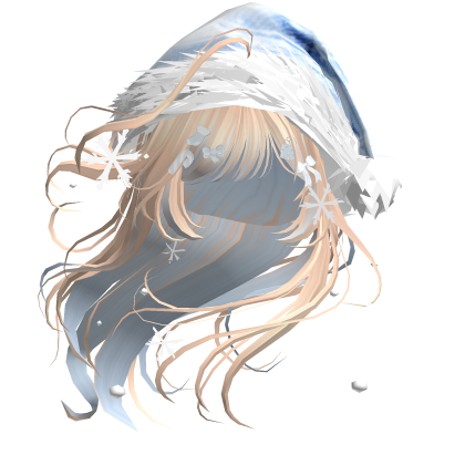 Lush Windy Hair w/Santa Hat (Blonde&Blue)