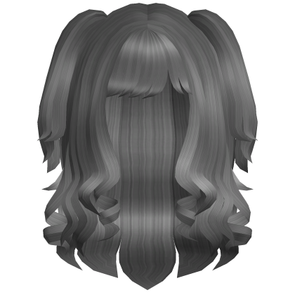 Cute Swirly Curled Pigtails (Gray)