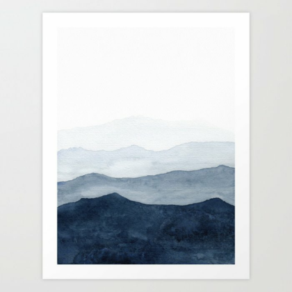 [blue] watercolor mountains Roblox decal