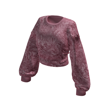 Pink Camo Cropped Long Sleeve Baggy Sweater