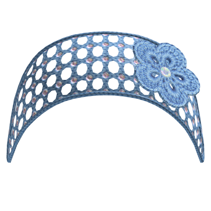 Blue crochet flower headband