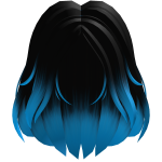 Black and Blue Wavy Long Girl Hair