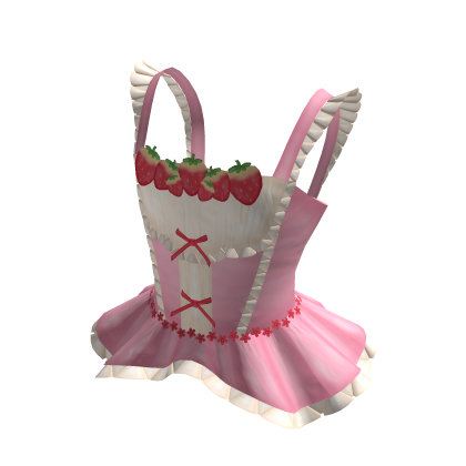 🍓 Strawberry Coquette Lace Corset Peplum Top
