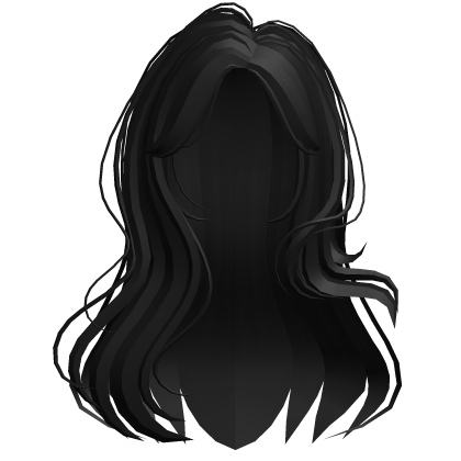 ♡ kawaii long wavy black curtain bangs hair thumbnail