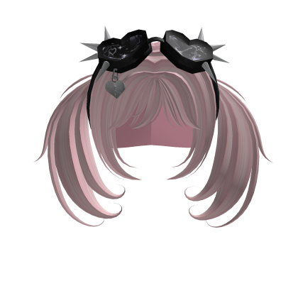 Pink Spiked Heart Emo Pigtails