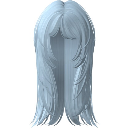 layered anime moe emo messy long hair (soft blue) Roblox item