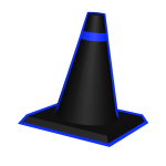 Blue Neon Void Traffic Cone