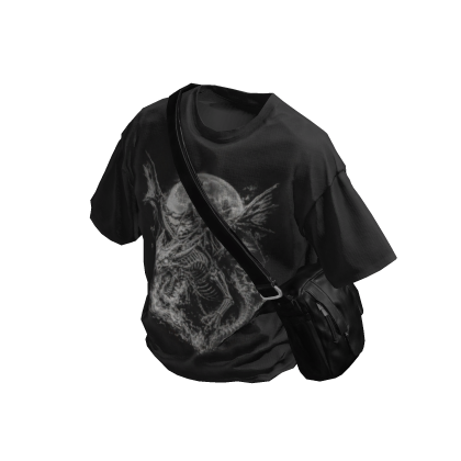 Grey Vintage Print T-Shirt with Cross Bag thumbnail